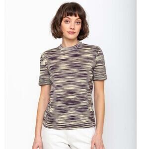 Rachel Comey Dunlop Tee Sz M Sweater Alpaca Silk Purple Yellow Space Dyed Knit